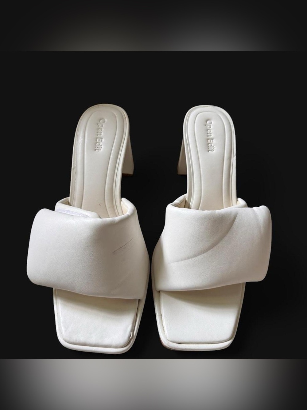 Open Edit White Heels